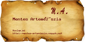 Mentes Artemíszia névjegykártya